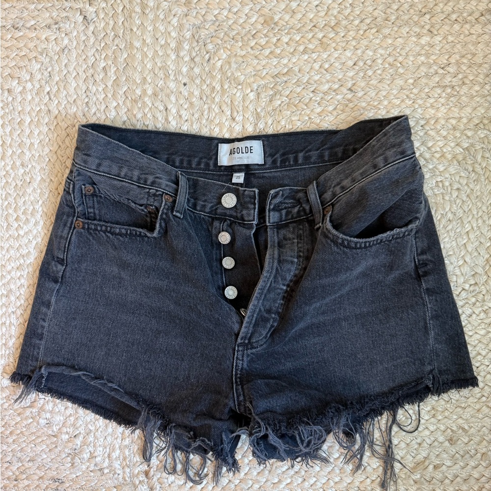 Agolde Dark Gray Denim Shorts